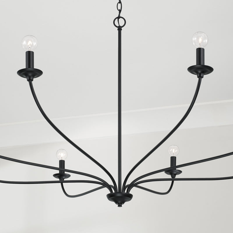 Capital Lighting 449981MB Dolan Eight Light Chandelier, Matte Black Alternate Image 3.jpg