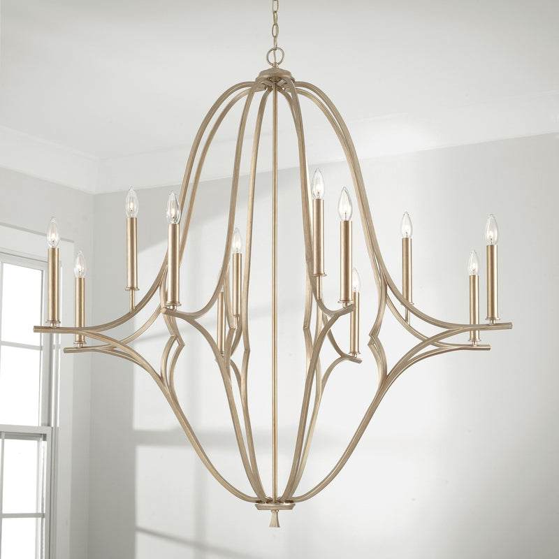 Capital Lighting 450001BS Claire 12 Light Chandelier, Brushed Champagne Alternate Image 2.jpg