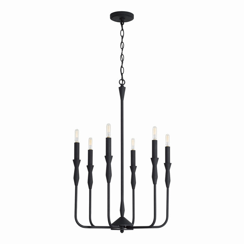 Capital Lighting 450361XK Paloma Six Light Chandelier, Textured Black Alternate Image.jpg
