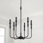 Capital Lighting 450361XK Paloma Six Light Chandelier, Textured Black Alternate Image 2.jpg