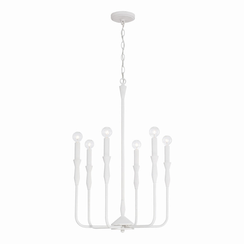 Capital Lighting 450361XW Paloma Six Light Chandelier, Textured White Alternate Image.jpg