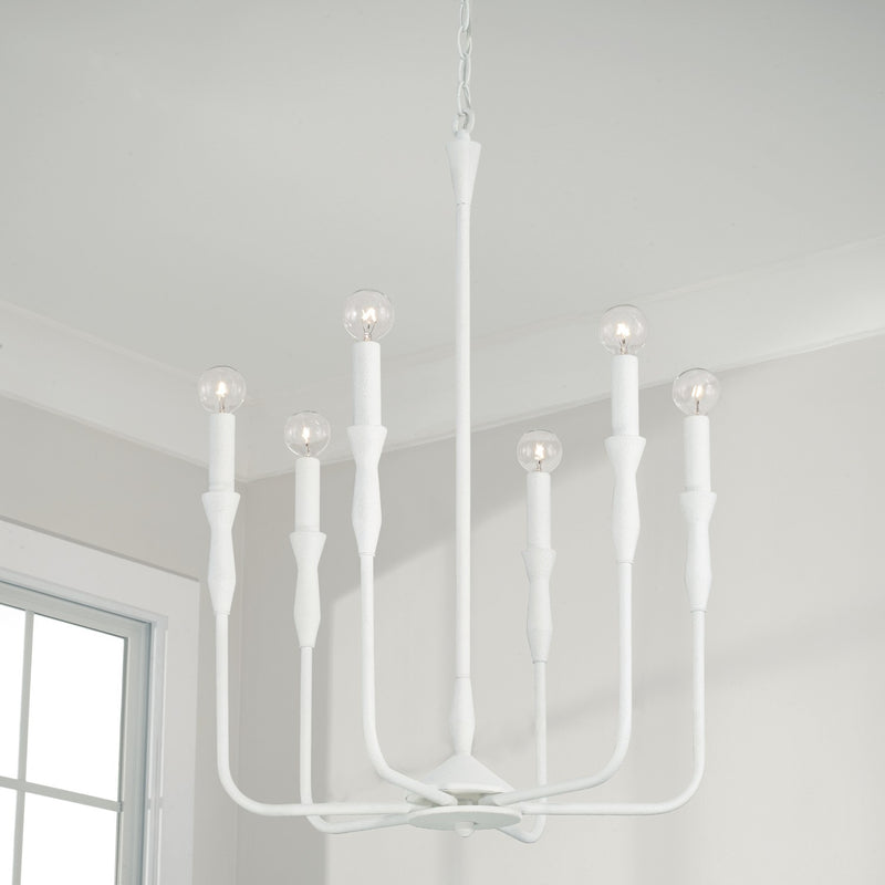 Capital Lighting 450361XW Paloma Six Light Chandelier, Textured White Alternate Image 2.jpg