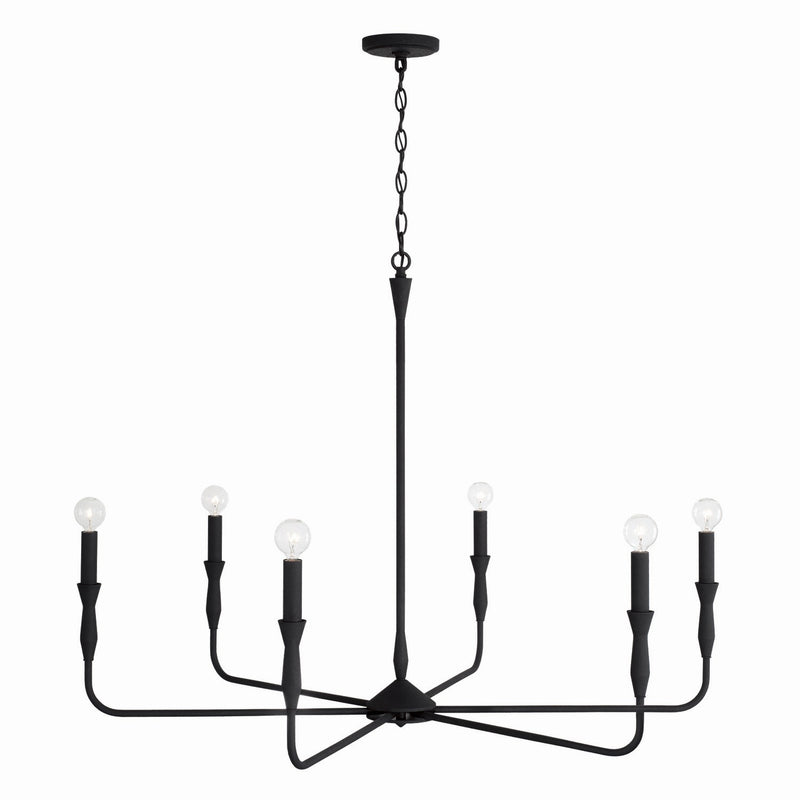 Capital Lighting 450362XK Paloma Six Light Chandelier, Textured Black Alternate Image.jpg