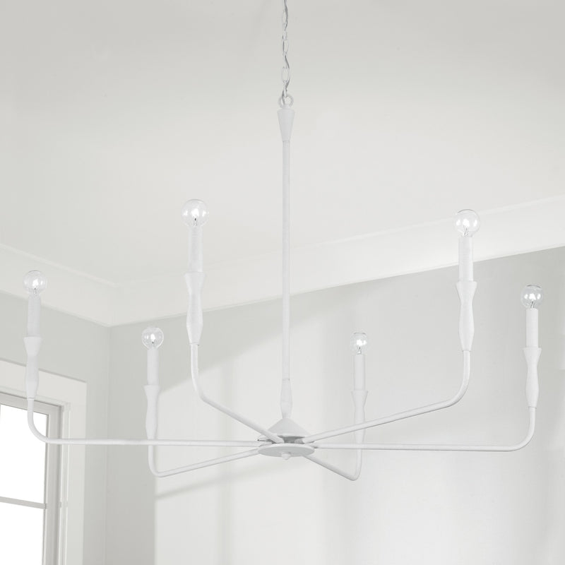 Capital Lighting 450362XW Paloma Six Light Chandelier, Textured White Alternate Image 2.jpg