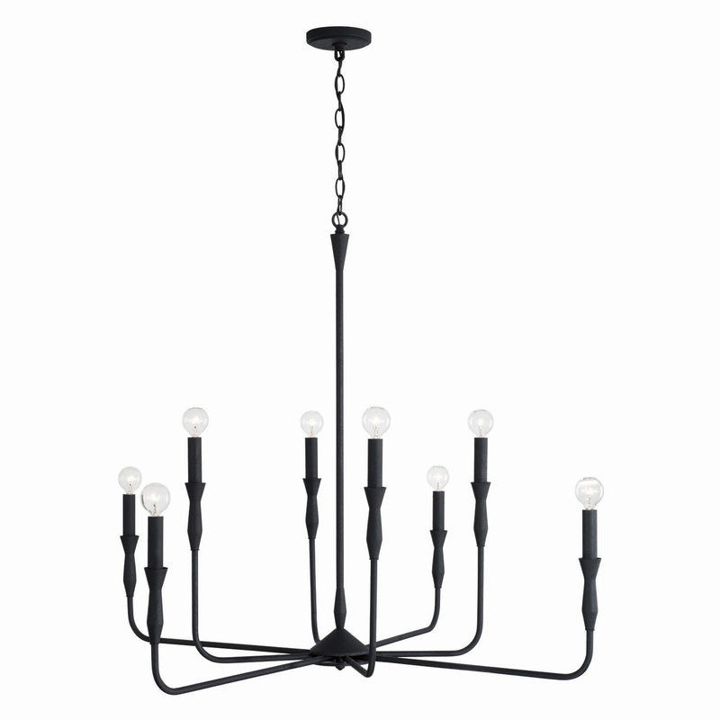 Capital Lighting 450381XK Paloma Eight Light Chandelier, Textured Black Alternate Image.jpg