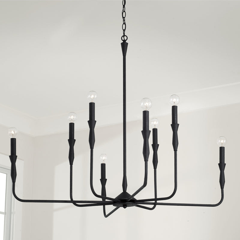 Capital Lighting 450381XK Paloma Eight Light Chandelier, Textured Black Alternate Image 2.jpg