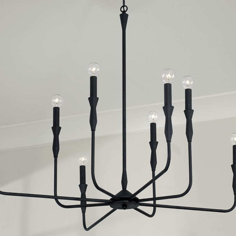Capital Lighting 450381XK Paloma Eight Light Chandelier, Textured Black Alternate Image 3.jpg