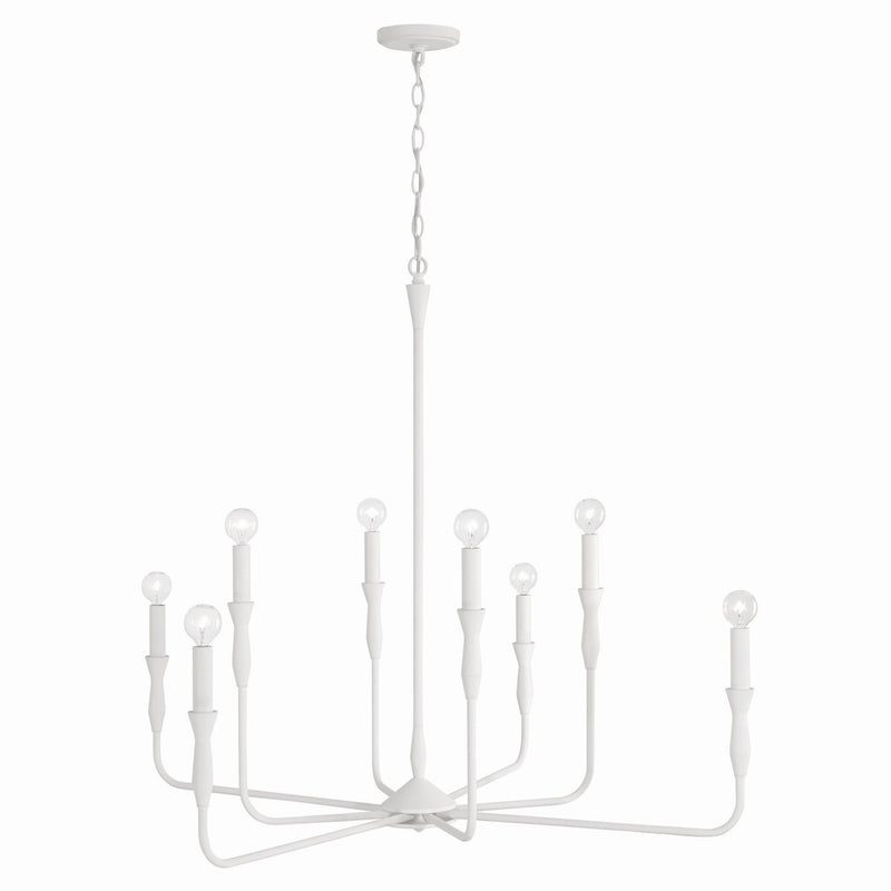 Capital Lighting 450381XW Paloma Eight Light Chandelier, Textured White Alternate Image.jpg