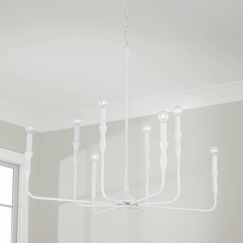 Capital Lighting 450381XW Paloma Eight Light Chandelier, Textured White Alternate Image 2.jpg