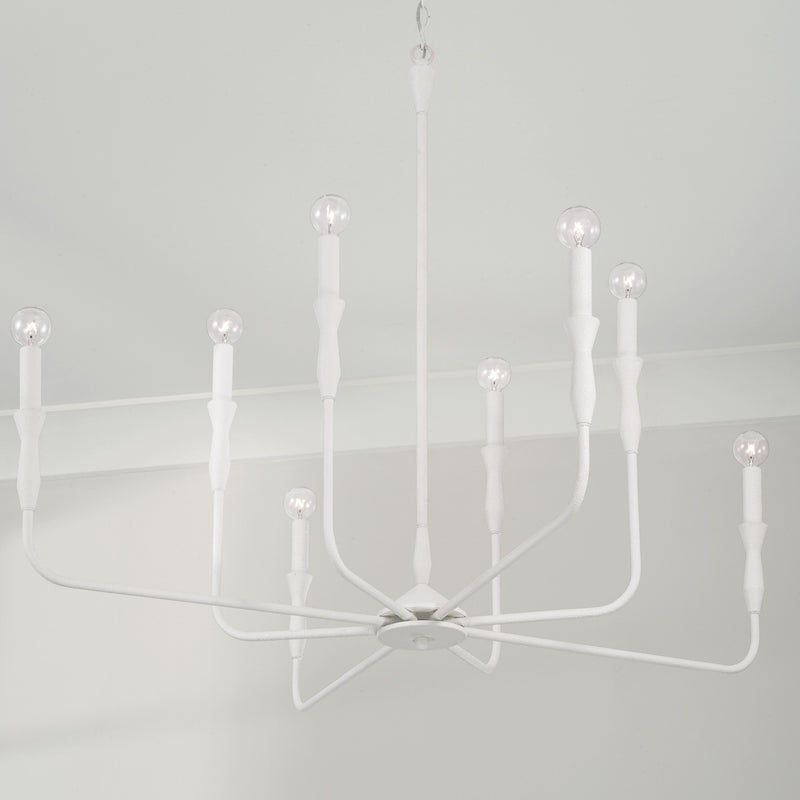 Capital Lighting 450381XW Paloma Eight Light Chandelier, Textured White Alternate Image 3.jpg