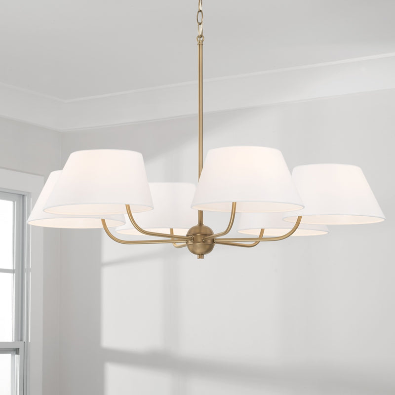 Capital Lighting 450461AD Welsley Six Light Chandelier, Aged Brass Alternate Image 2.jpg