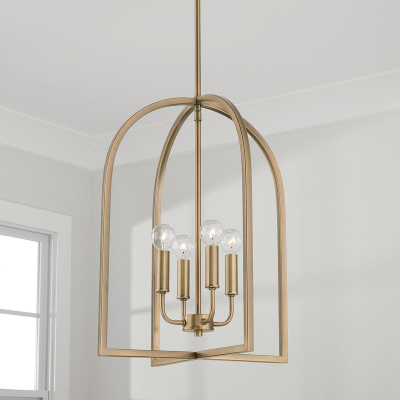 Capital Lighting 548841AD Lawson Four Light Foyer Pendant, Aged Brass Alternate Image 2.jpg