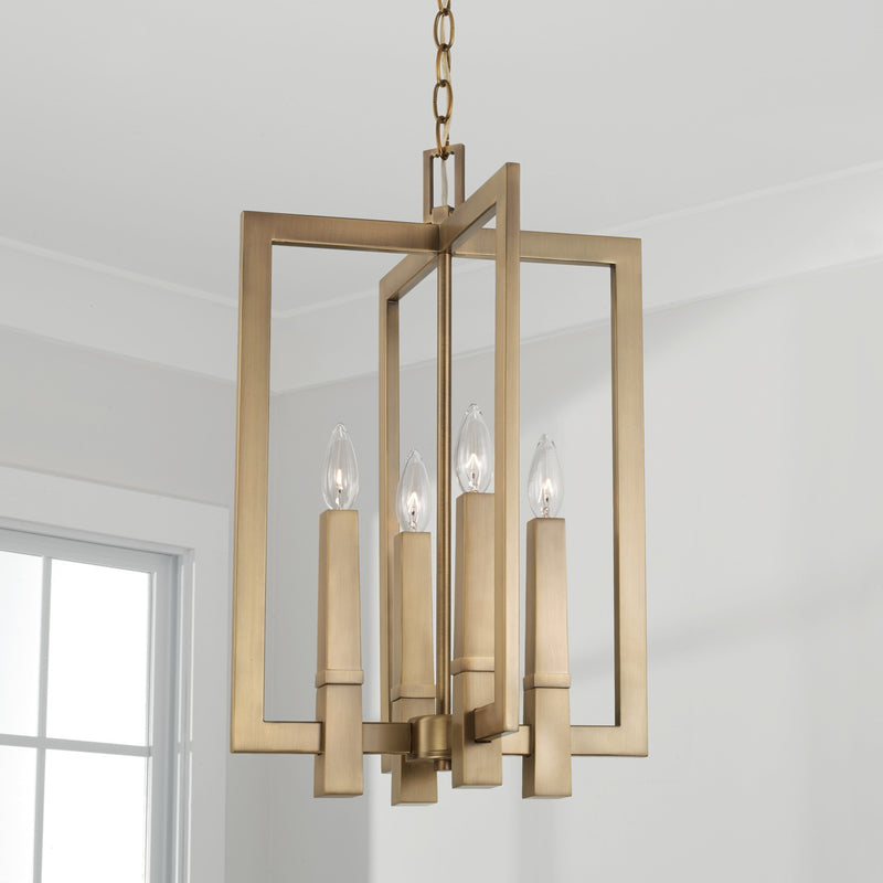 Capital Lighting 549641AD Blake Four Light Foyer Pendant, Aged Brass Alternate Image 2.jpg
