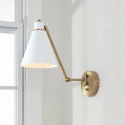 Capital Lighting 650111AW Bradley One Light Wall Sconce, Aged Brass and White Alternate Image 3.jpg