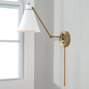 Capital Lighting 650111AW Bradley One Light Wall Sconce, Aged Brass and White Alternate Image 4.jpg