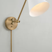 Capital Lighting 650111AW Bradley One Light Wall Sconce, Aged Brass and White Alternate Image 6.jpg