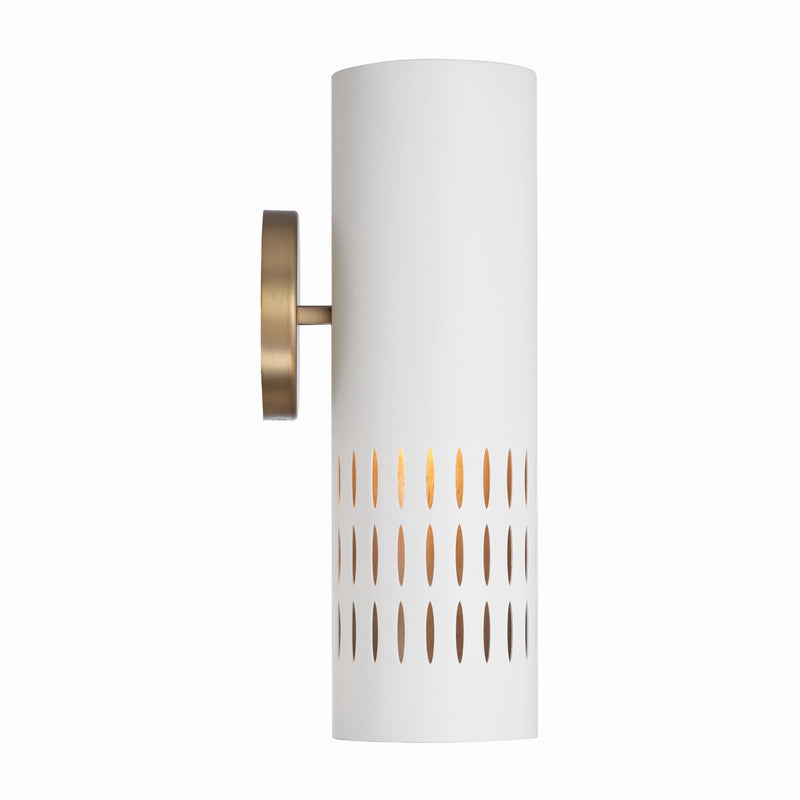 Capital Lighting 650211AW Dash One Light Wall Sconce, Aged Brass and White Alternate Image 2.jpg
