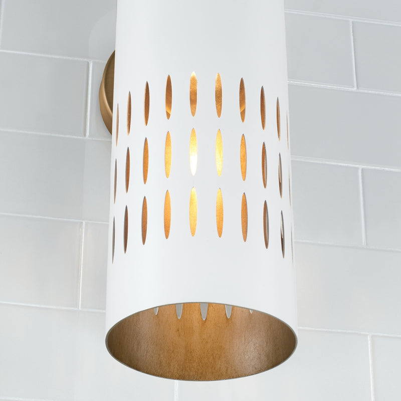Capital Lighting 650211AW Dash One Light Wall Sconce, Aged Brass and White Alternate Image 4.jpg