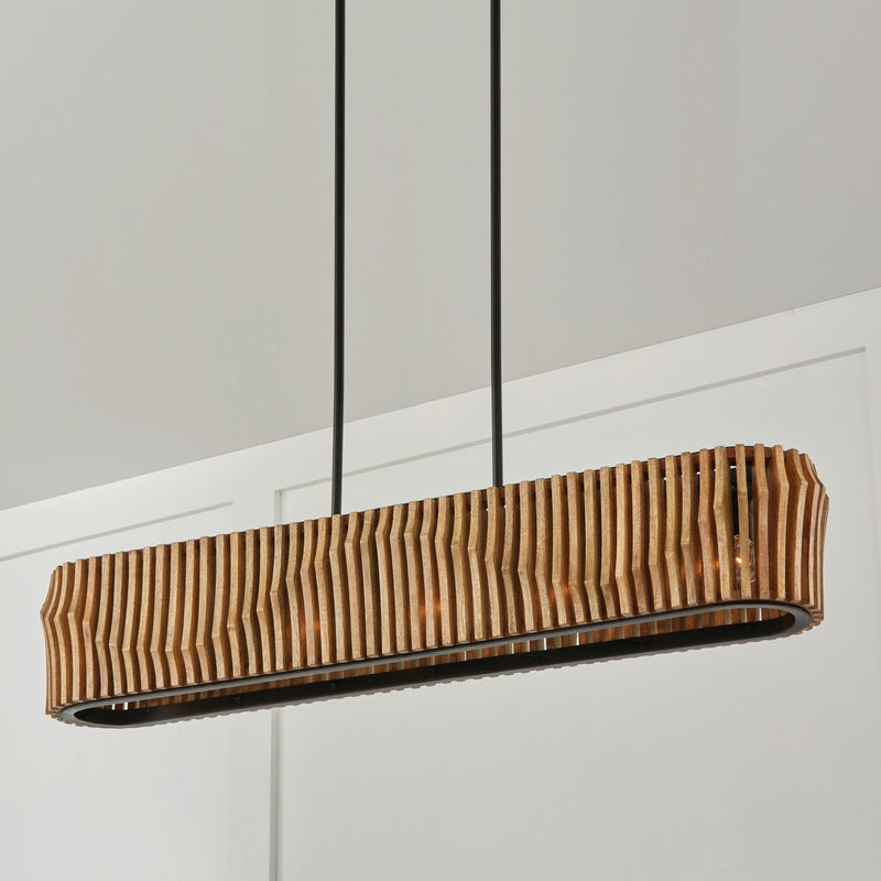 Capital Lighting 844661WK Archer Six Light Island Pendant, Light Wood and Matte Black Alternate Image 2.jpg