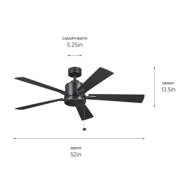 Kichler 330242SBK 52"Ceiling Fan, Satin Black (5)