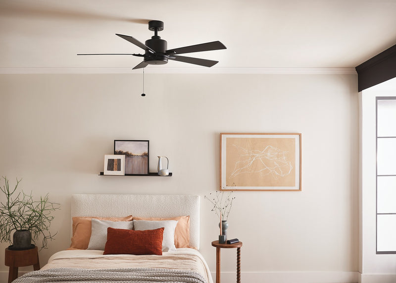 Kichler 330242SBK 52"Ceiling Fan, Satin Black (6)