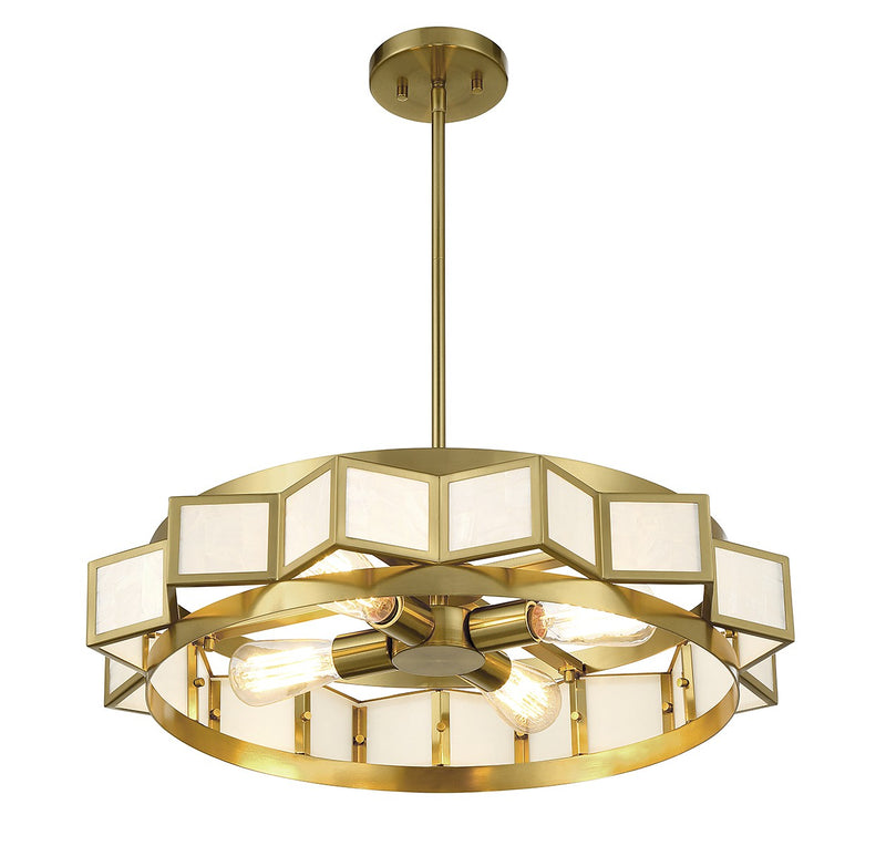 Savoy House 1-3167-4-322 Four Light Chandelier, Warm Brass (4)