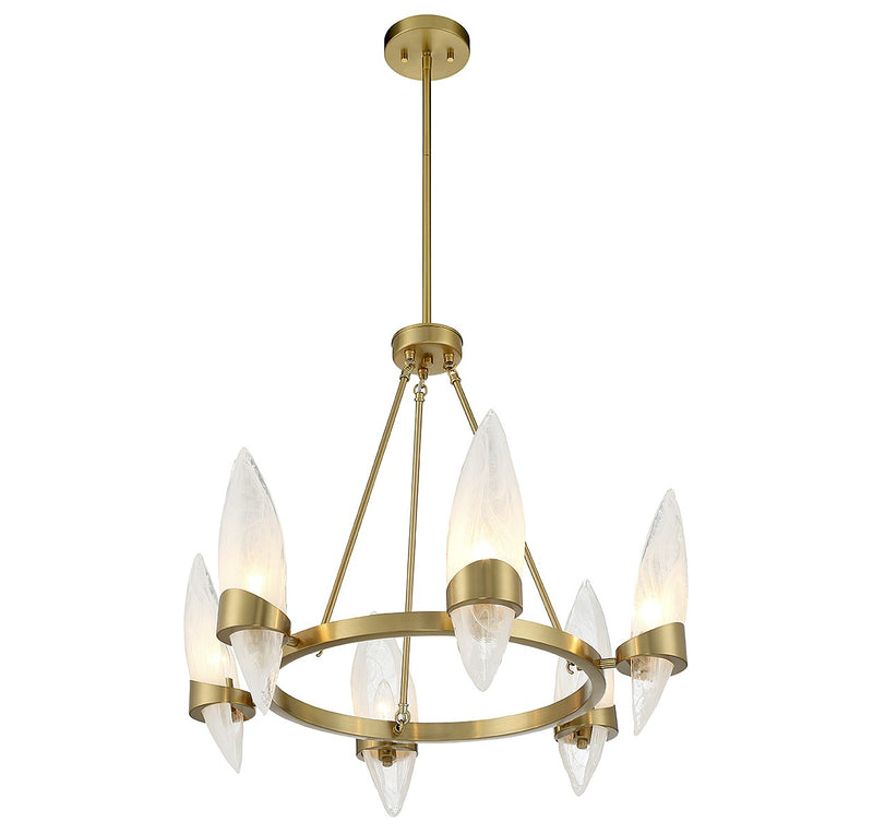 Savoy House 1-5500-6-322 Six Light Chandelier, Warm Brass (4)