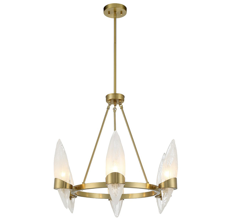 Savoy House 1-5500-6-322 Six Light Chandelier, Warm Brass (5)
