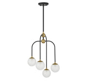 Savoy House 1-6697-4-143 Four Light Chandelier, Matte Black w/Warm Brass (2)