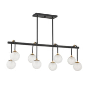 Savoy House 1-6699-8-143 Eight Light Linear Chandelier, Matte Black w/Warm Brass (2)