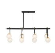 Savoy House 1-6699-8-143 Eight Light Linear Chandelier, Matte Black w/Warm Brass (3)