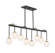 Savoy House 1-6699-8-143 Eight Light Linear Chandelier, Matte Black w/Warm Brass (4)