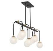 Savoy House 1-6699-8-143 Eight Light Linear Chandelier, Matte Black w/Warm Brass (5)