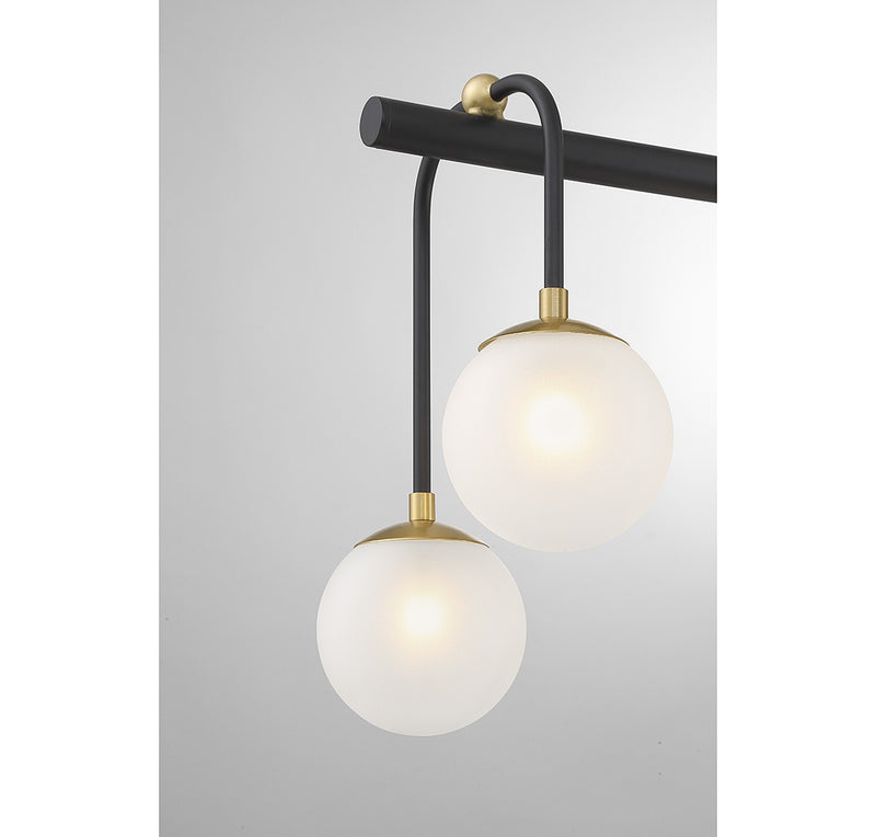 Savoy House 1-6699-8-143 Eight Light Linear Chandelier, Matte Black w/Warm Brass (6)