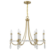 Savoy House 1-7716-6-195 Six Light Chandelier, Warm Brass/Chrome (2)