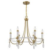 Savoy House 1-7716-6-195 Six Light Chandelier, Warm Brass/Chrome (3)