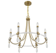 Savoy House 1-7716-6-195 Six Light Chandelier, Warm Brass/Chrome (4)