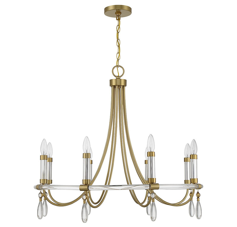 Savoy House 1-7718-8-195 Eight Light Chandelier, Warm Brass/Chrome (2)