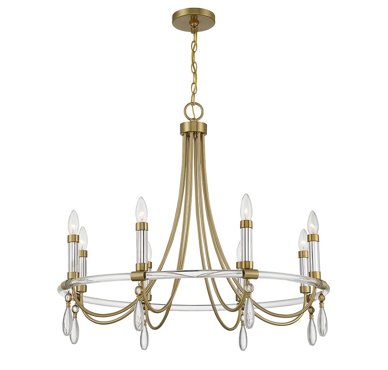 Savoy House 1-7718-8-195 Eight Light Chandelier, Warm Brass/Chrome (3)