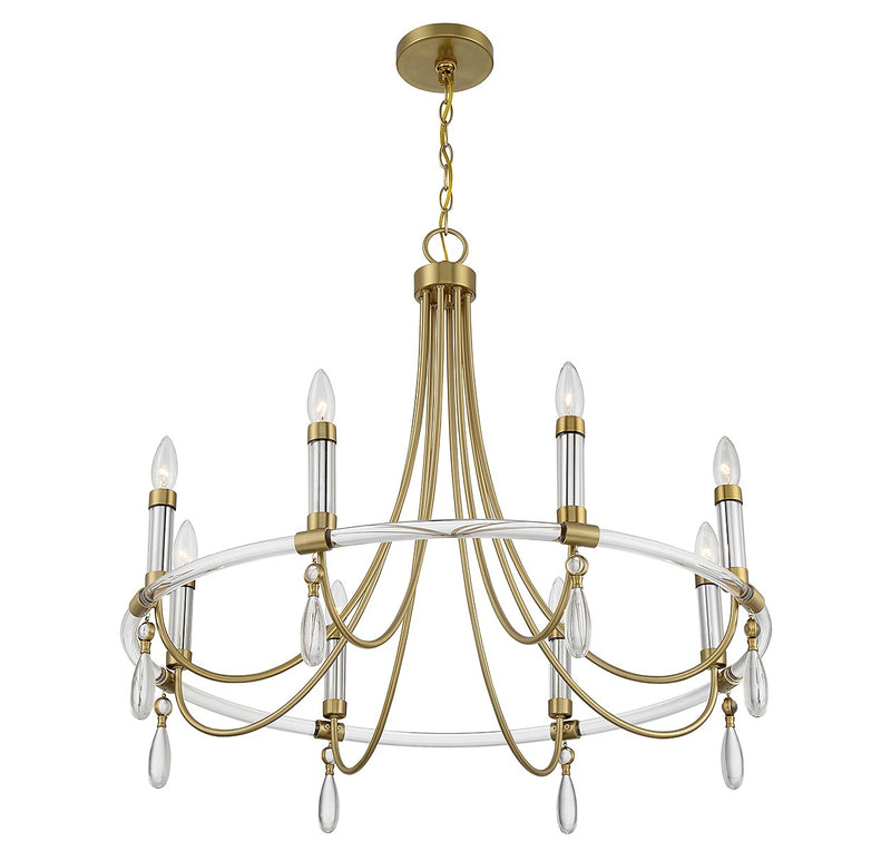Savoy House 1-7718-8-195 Eight Light Chandelier, Warm Brass/Chrome (4)