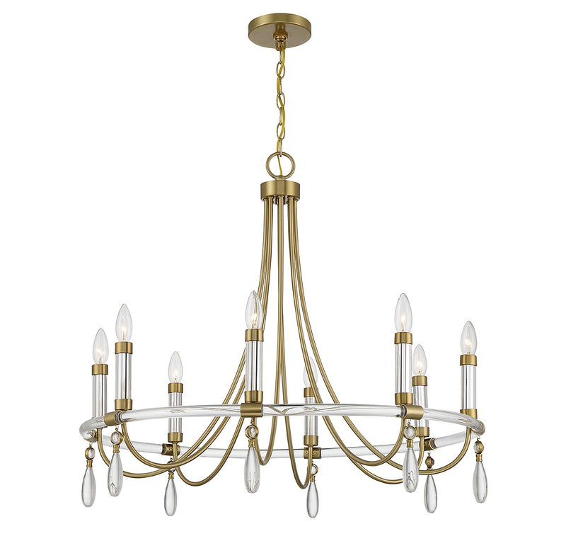 Savoy House 1-7718-8-195 Eight Light Chandelier, Warm Brass/Chrome (5)