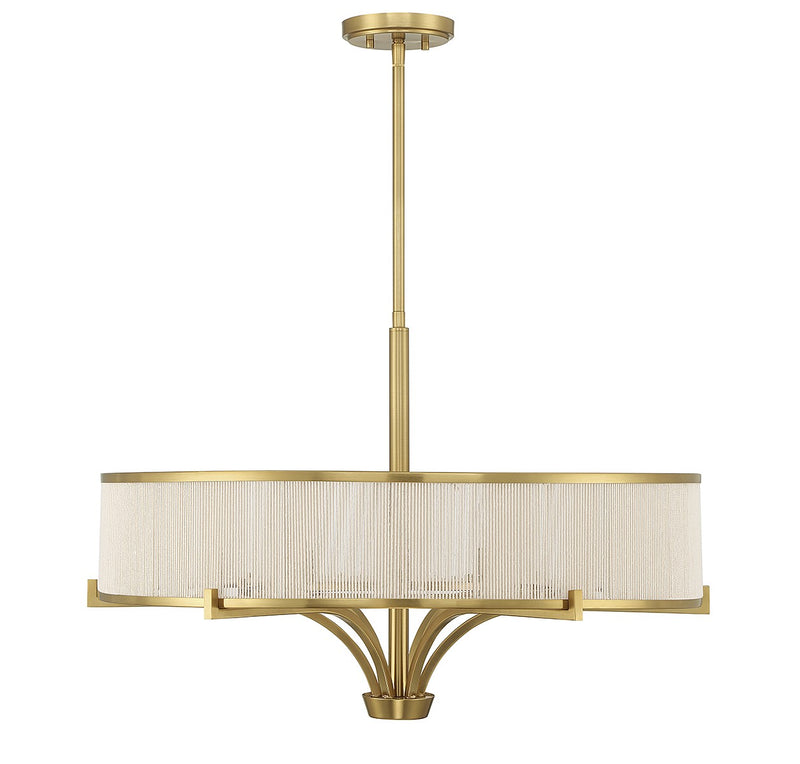 Savoy House 1-7752-6-322 Six Light Chandelier, Warm Brass (2)