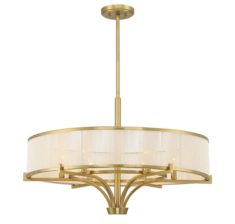 Savoy House 1-7752-6-322 Six Light Chandelier, Warm Brass (3)