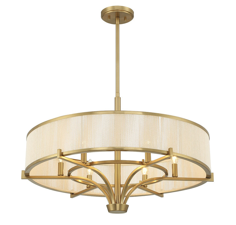 Savoy House 1-7752-6-322 Six Light Chandelier, Warm Brass (4)