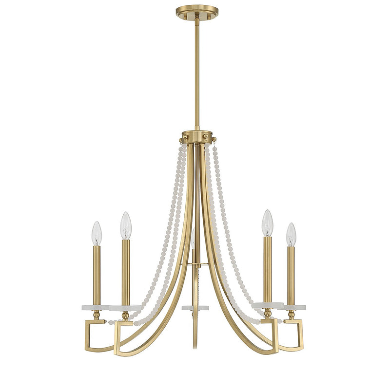 Savoy House 1-8803-5-322 Five Light Chandelier, Warm Brass (2)