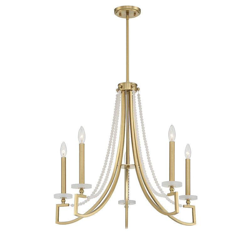 Savoy House 1-8803-5-322 Five Light Chandelier, Warm Brass (3)