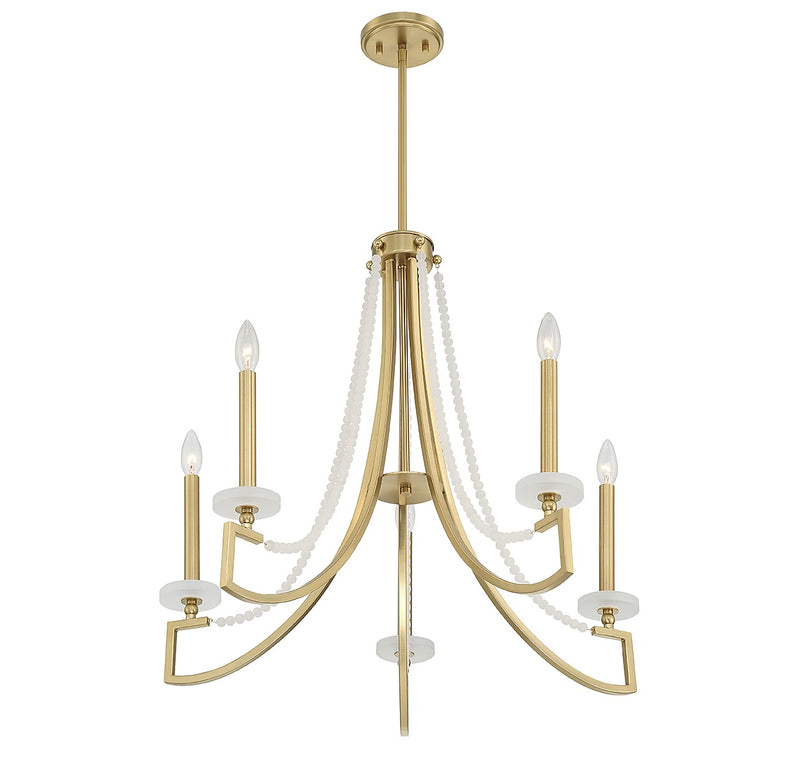 Savoy House 1-8803-5-322 Five Light Chandelier, Warm Brass (4)