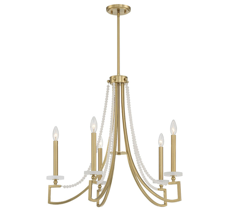 Savoy House 1-8803-5-322 Five Light Chandelier, Warm Brass (5)