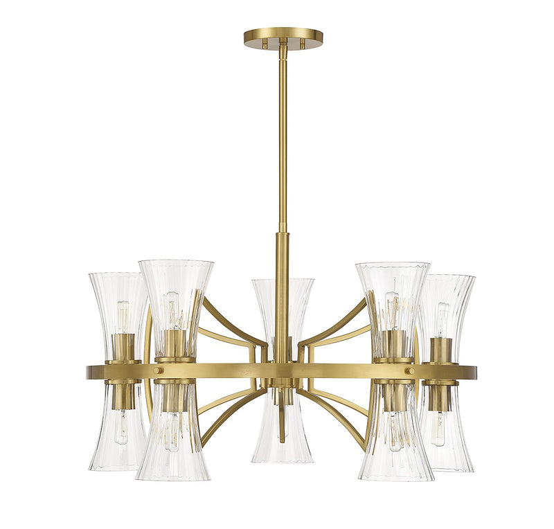 Savoy House 1-9704-10-322 Ten Light Chandelier, Warm Brass (2)