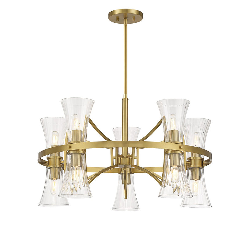 Savoy House 1-9704-10-322 Ten Light Chandelier, Warm Brass (3)
